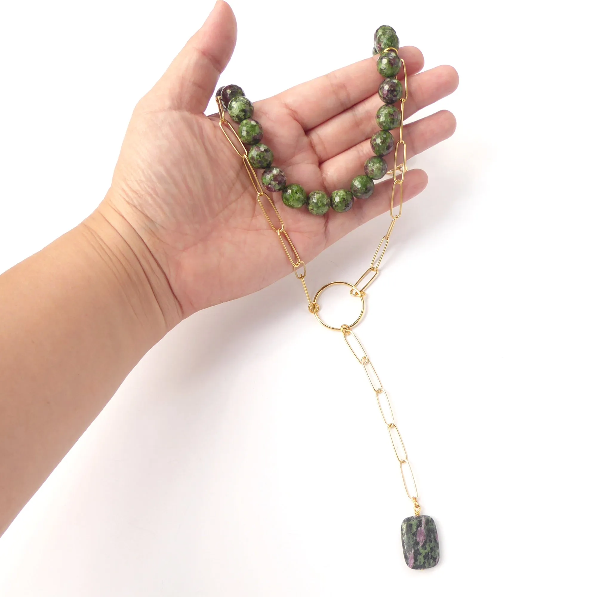 Ruby in zoisite necklace