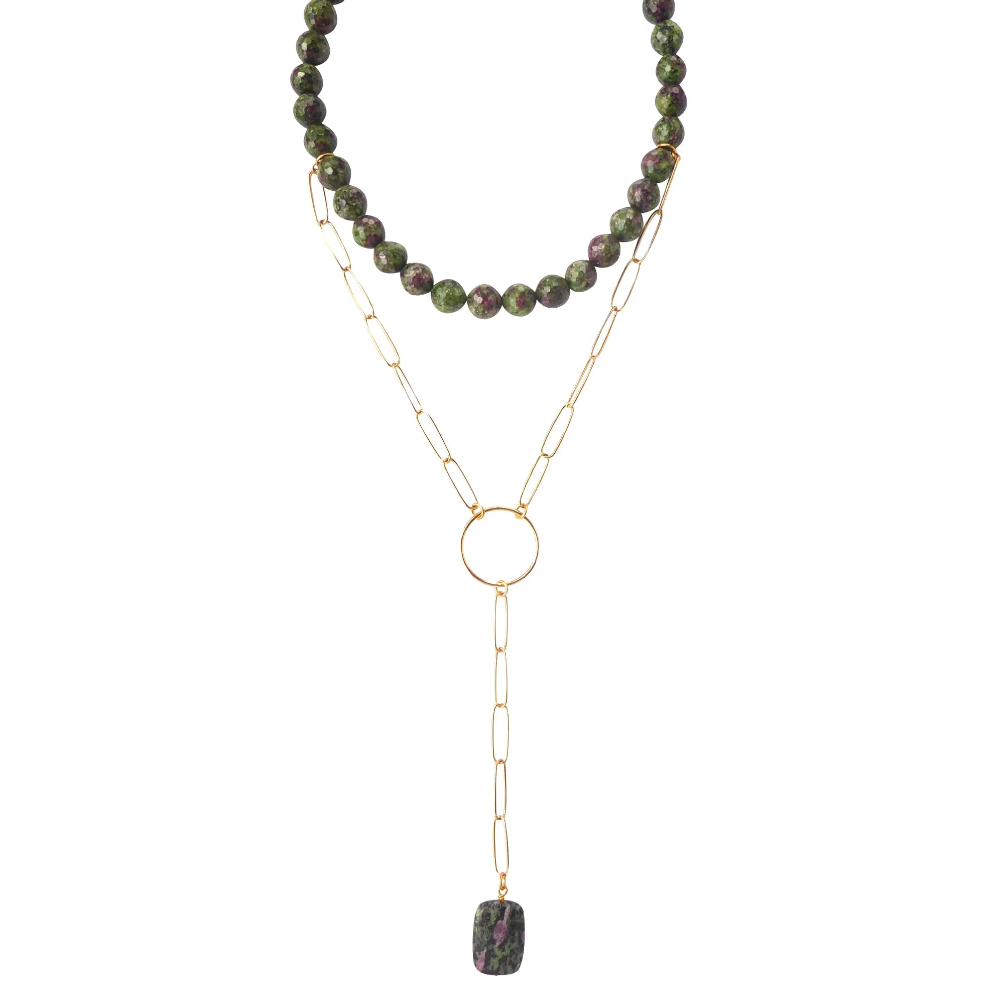 Ruby in zoisite necklace