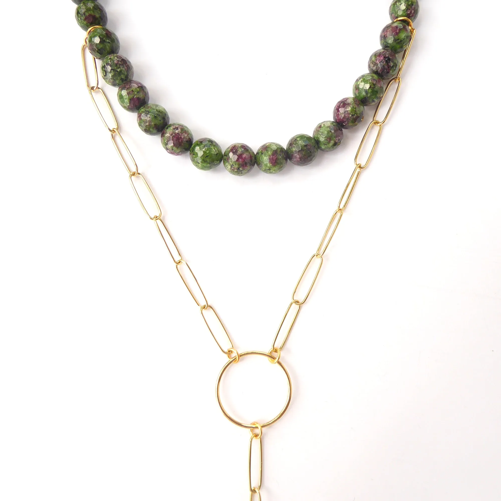 Ruby in zoisite necklace