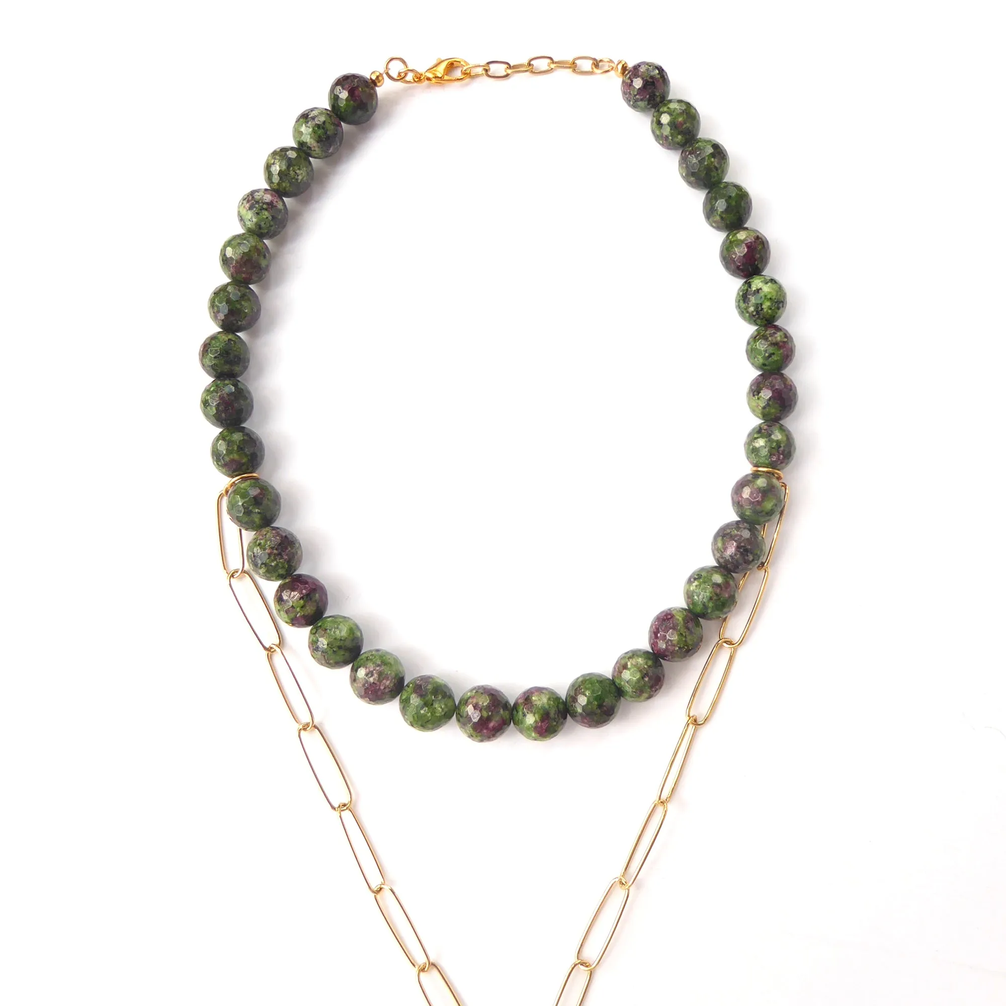 Ruby in zoisite necklace