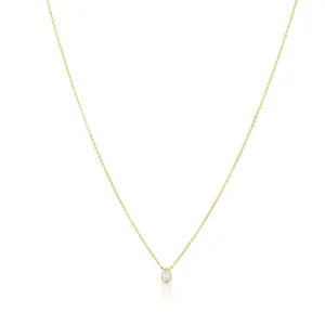 Sahira Ines CZ Teardrop Necklace in Gold