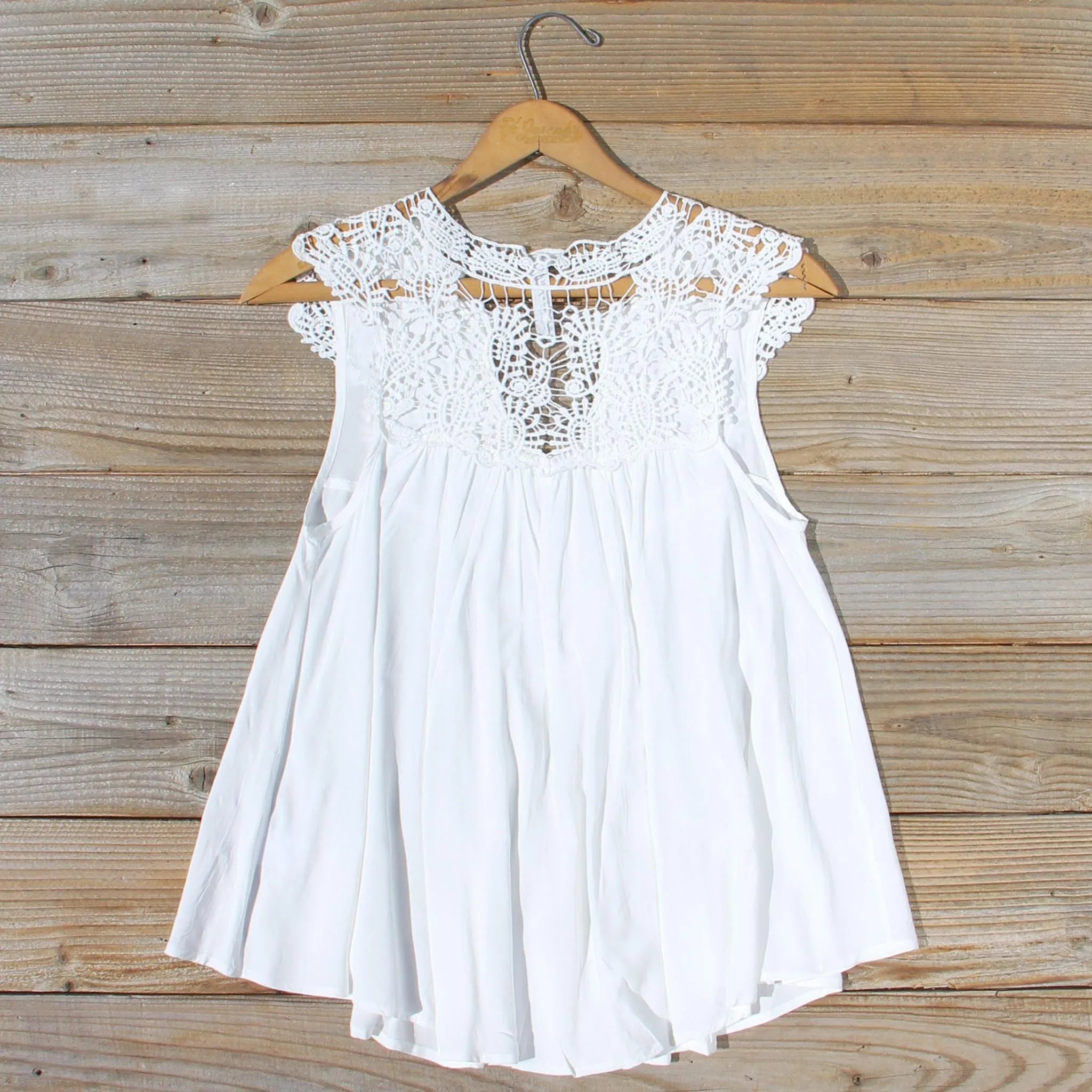 Shaded Peach Top in White