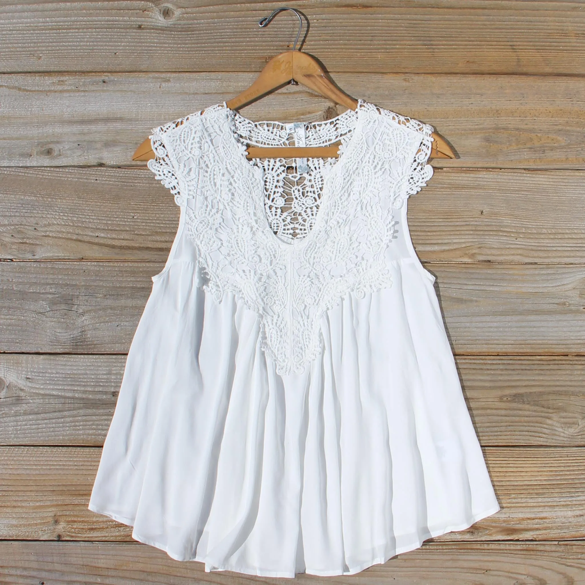 Shaded Peach Top in White
