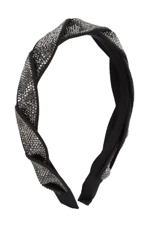 SHINY RHINESTONE BRAIDED HEADBAND