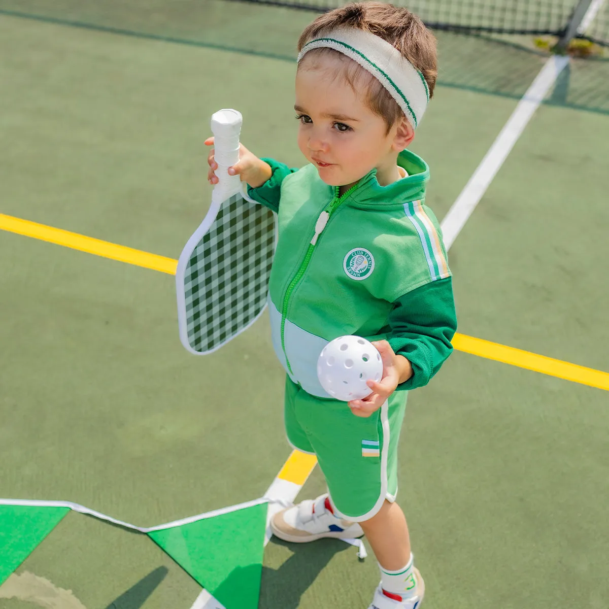 Short vert en coton français, bébé || Green shorts in French terry, baby