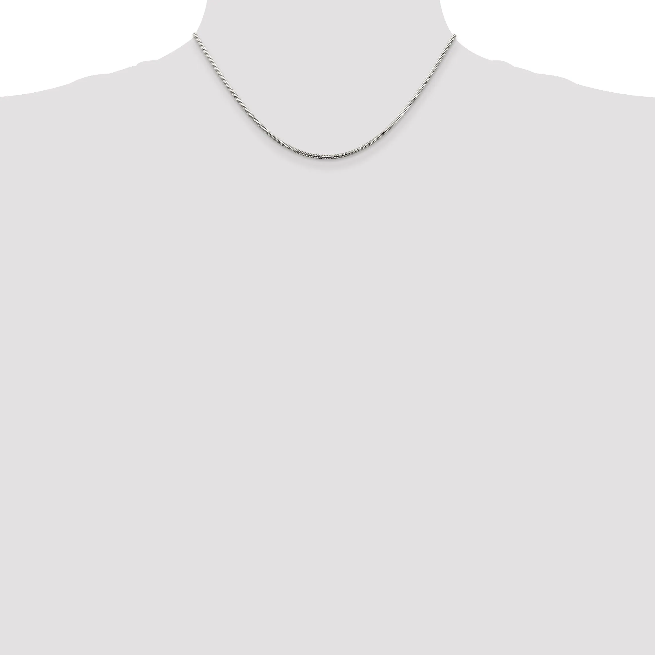 Silver Polish Solid 1.75-mm Round Snake Chain