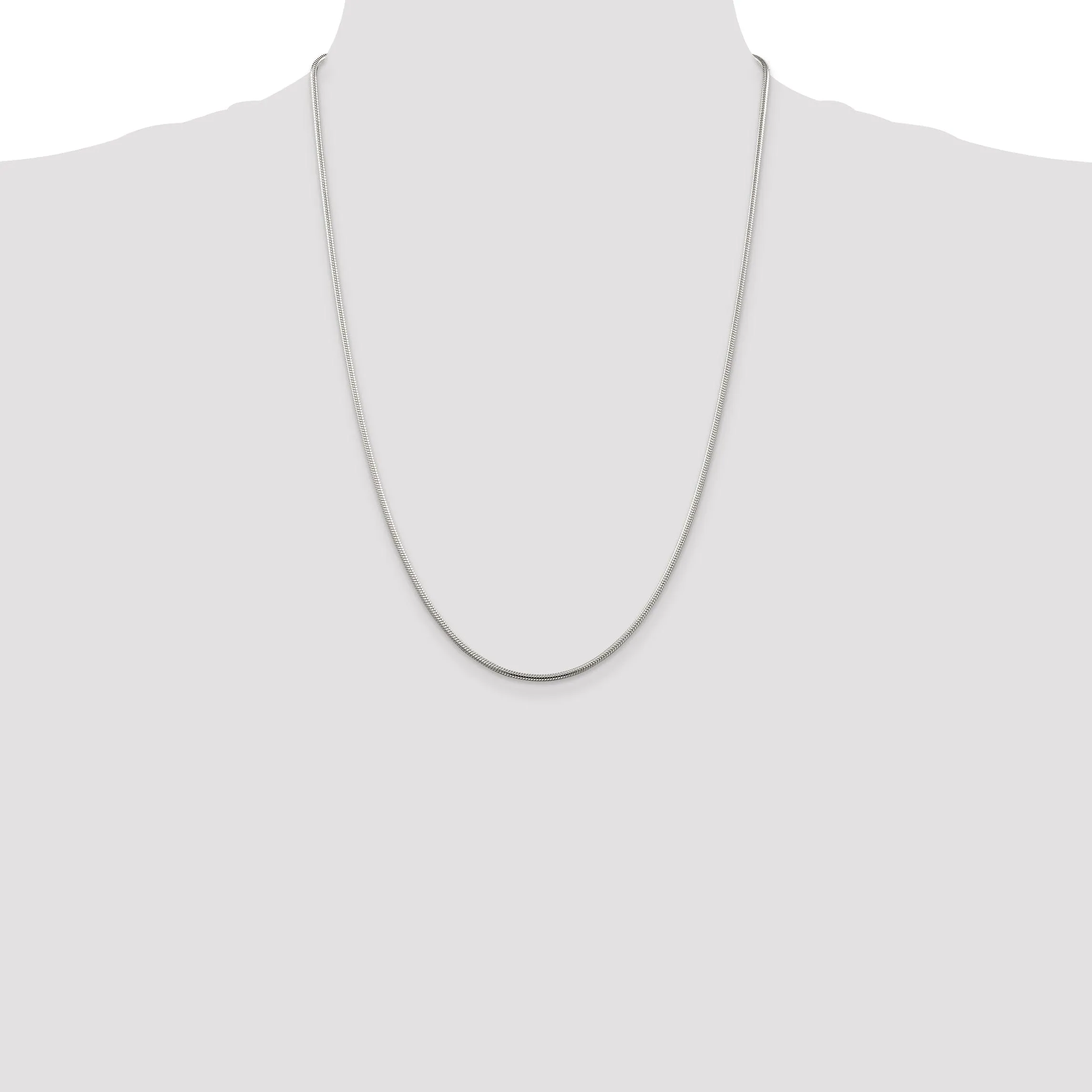 Silver Polish Solid 1.75-mm Round Snake Chain