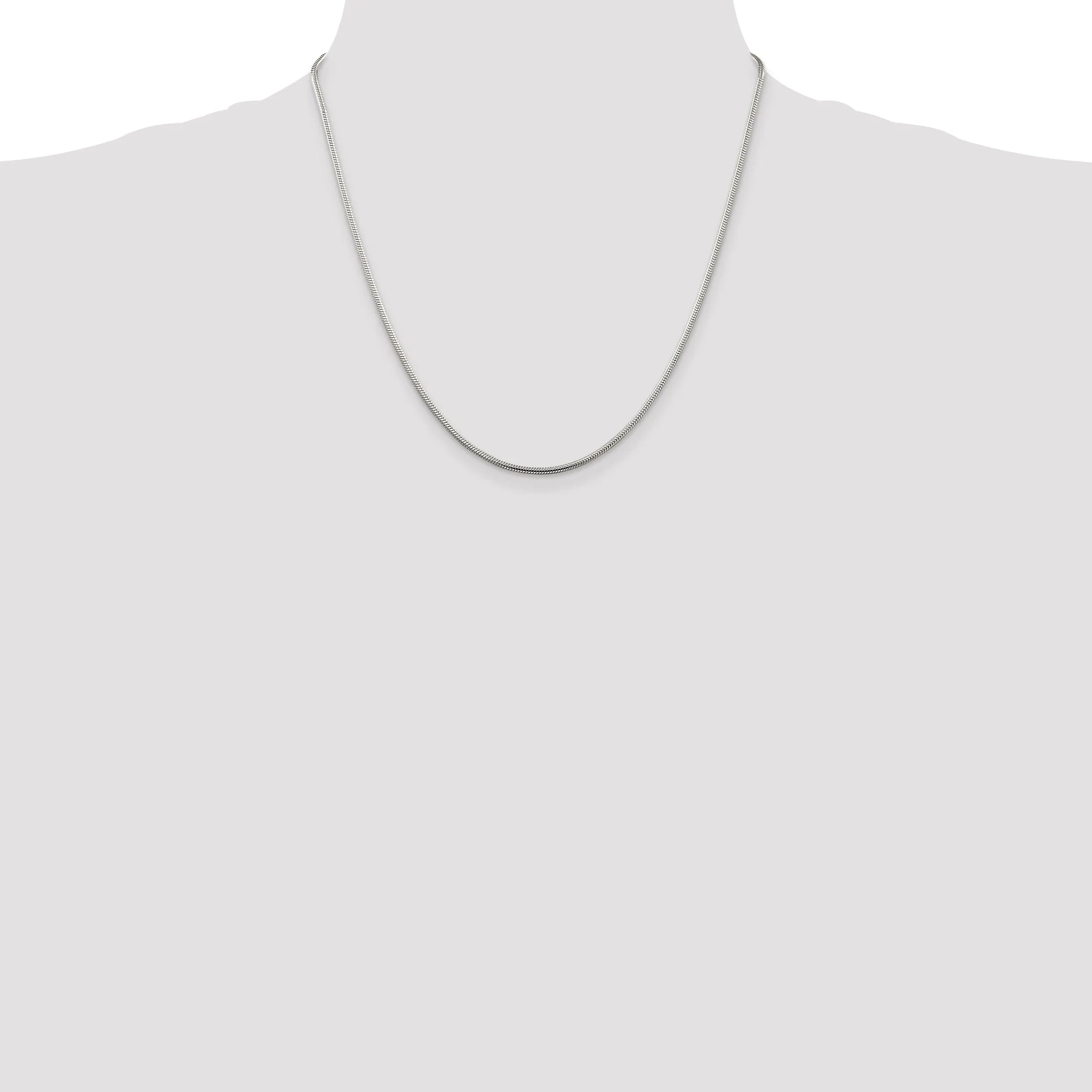 Silver Polish Solid 1.75-mm Round Snake Chain