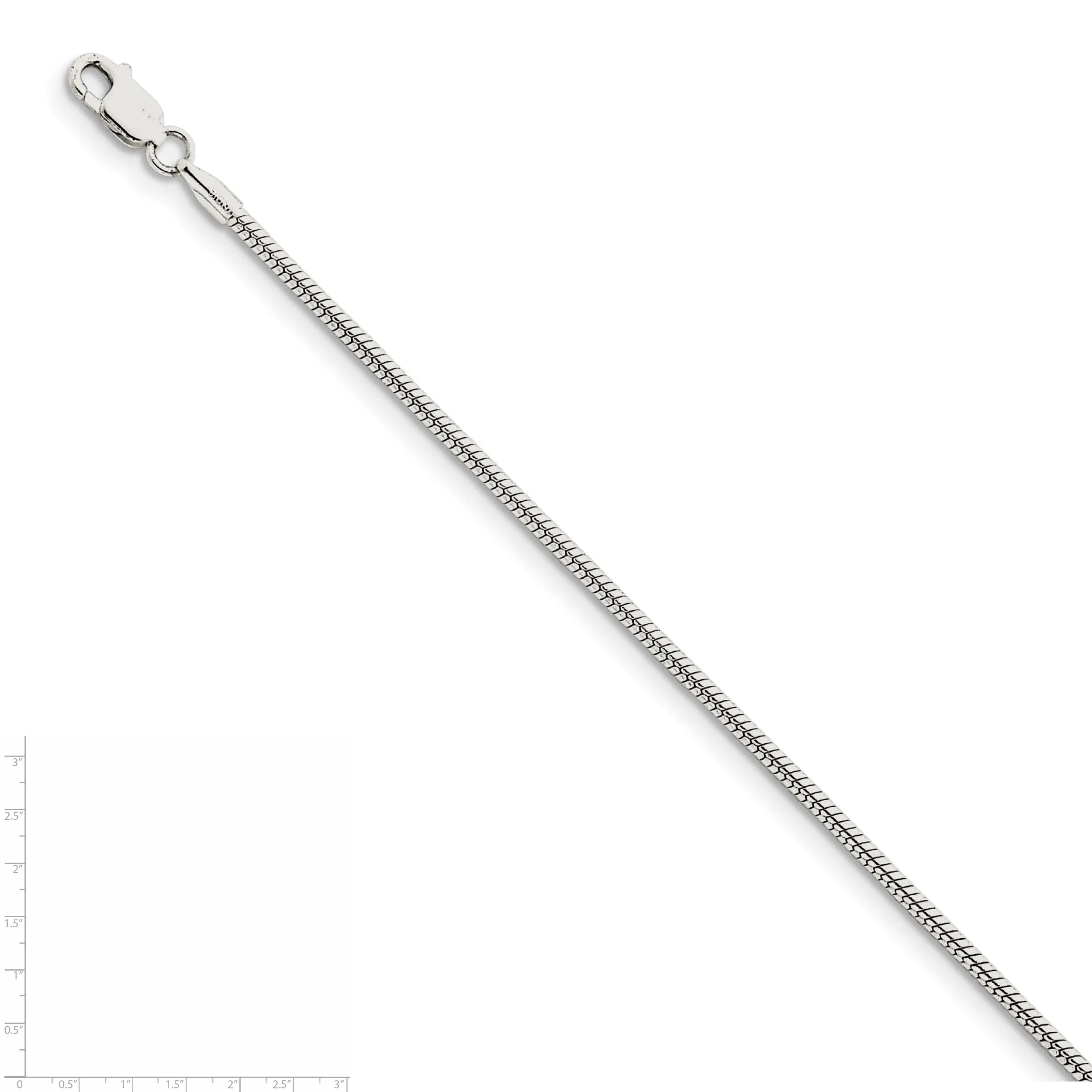 Silver Polish Solid 1.75-mm Round Snake Chain