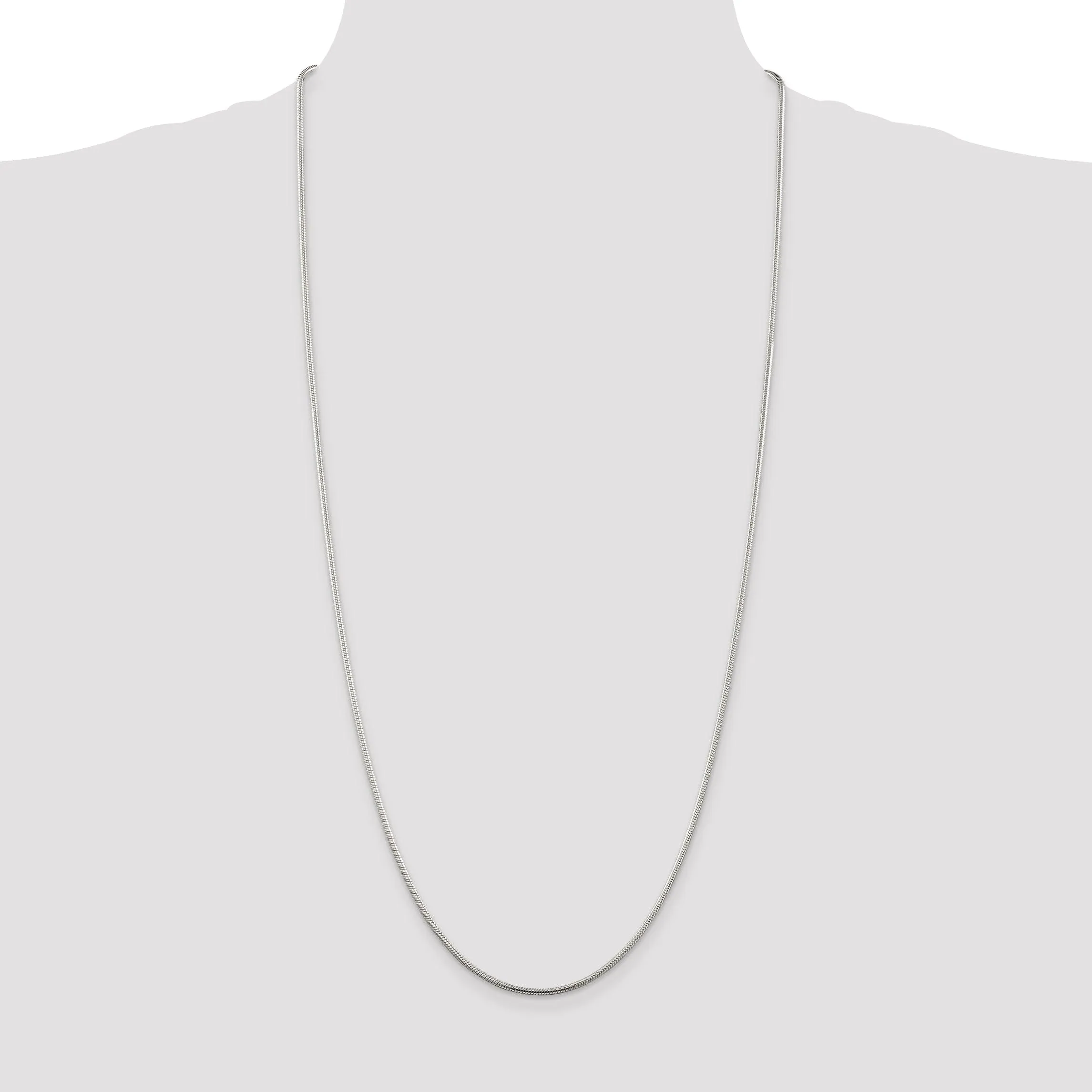Silver Polish Solid 1.75-mm Round Snake Chain