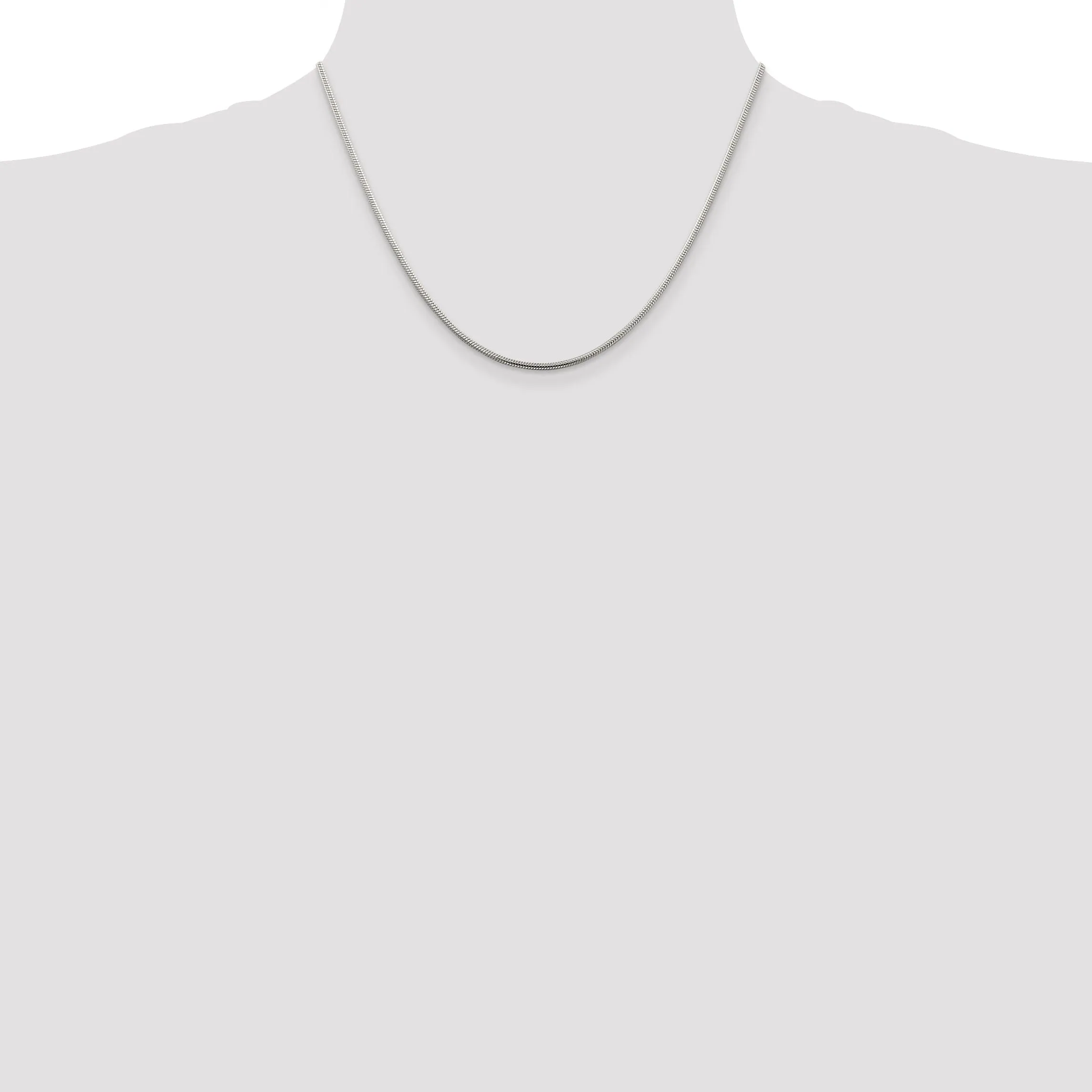 Silver Polish Solid 1.75-mm Round Snake Chain