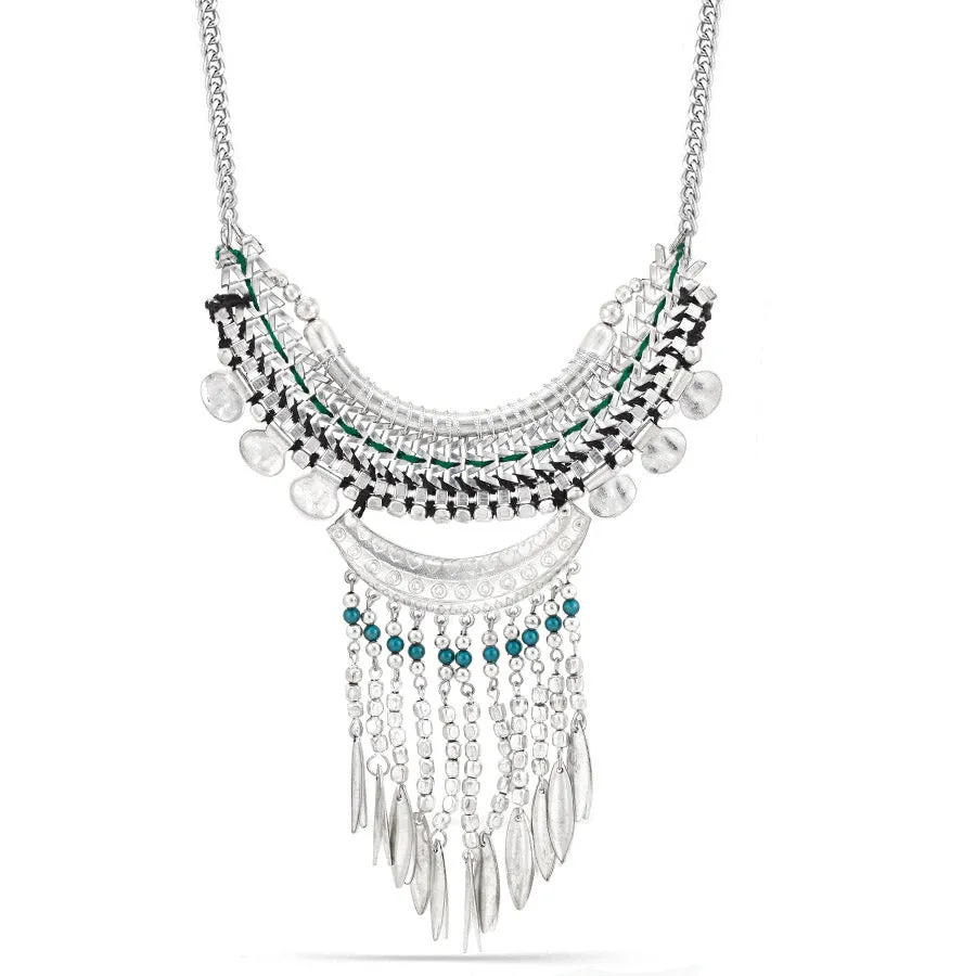 SILVER TURQUOISE TASSEL NECKLACES #NKI-49322 (TG12)