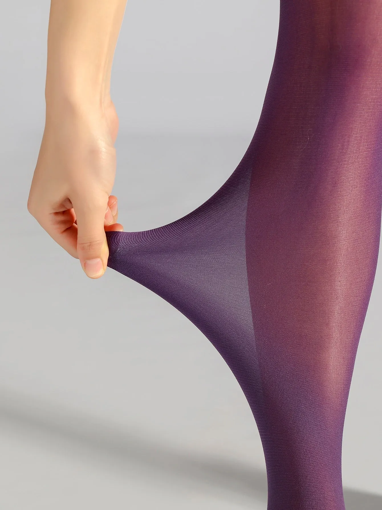 Simple Plain Tights - Purple