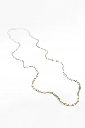 Skinny Linked Paperclip Chain in 14k Gold