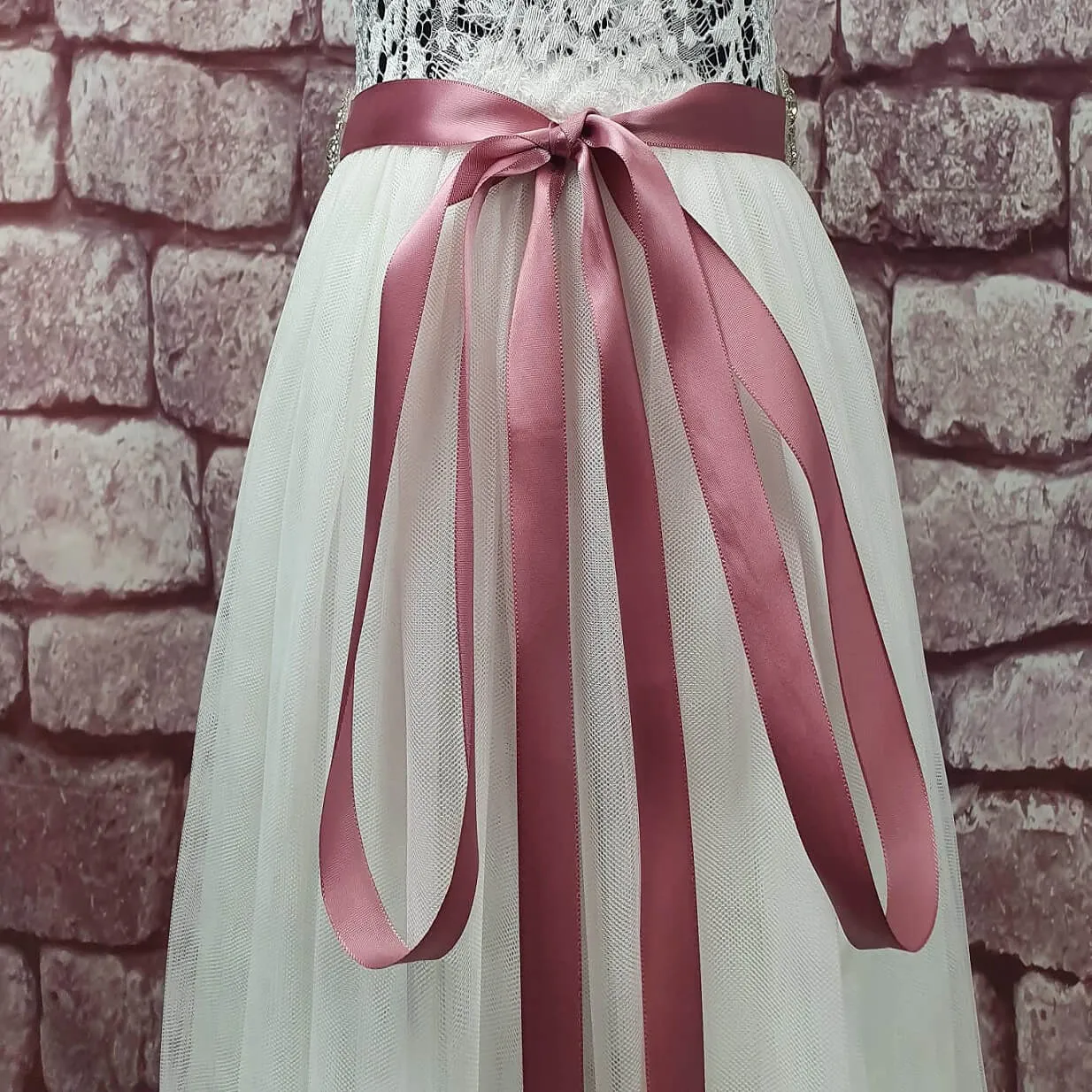 Slim Diamante Sash - Various Colours