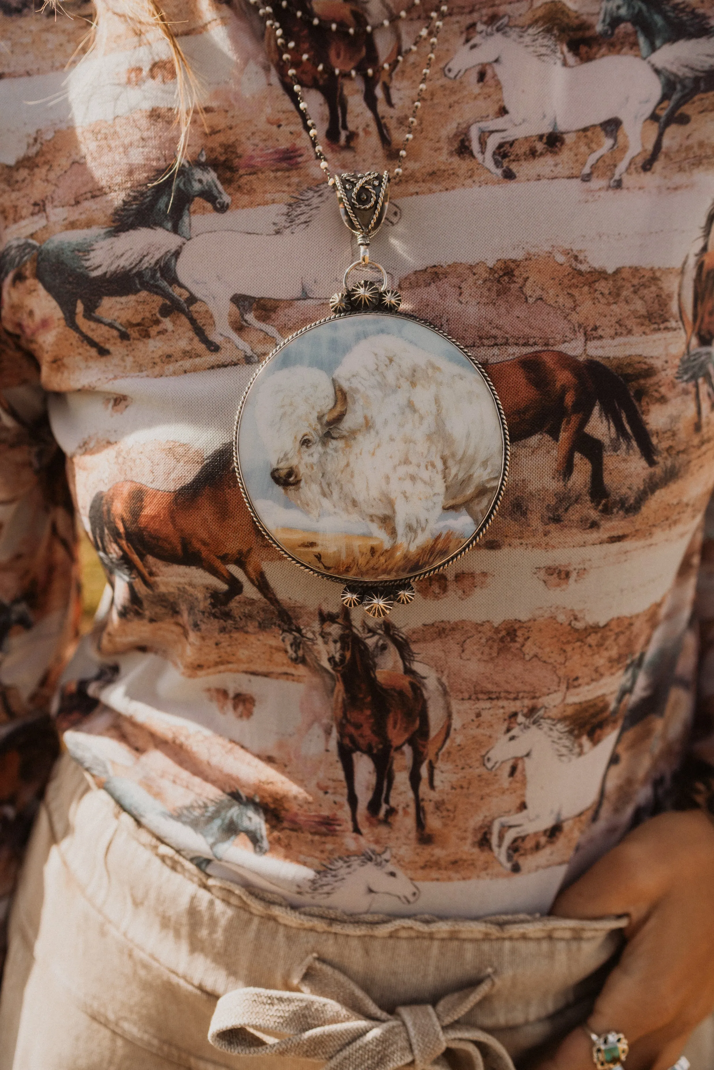 Snow White Buffalo Necklace - FINAL SALE
