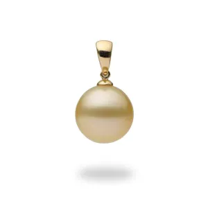 South Sea Golden Pearl Pendant in Gold - 13-14mm