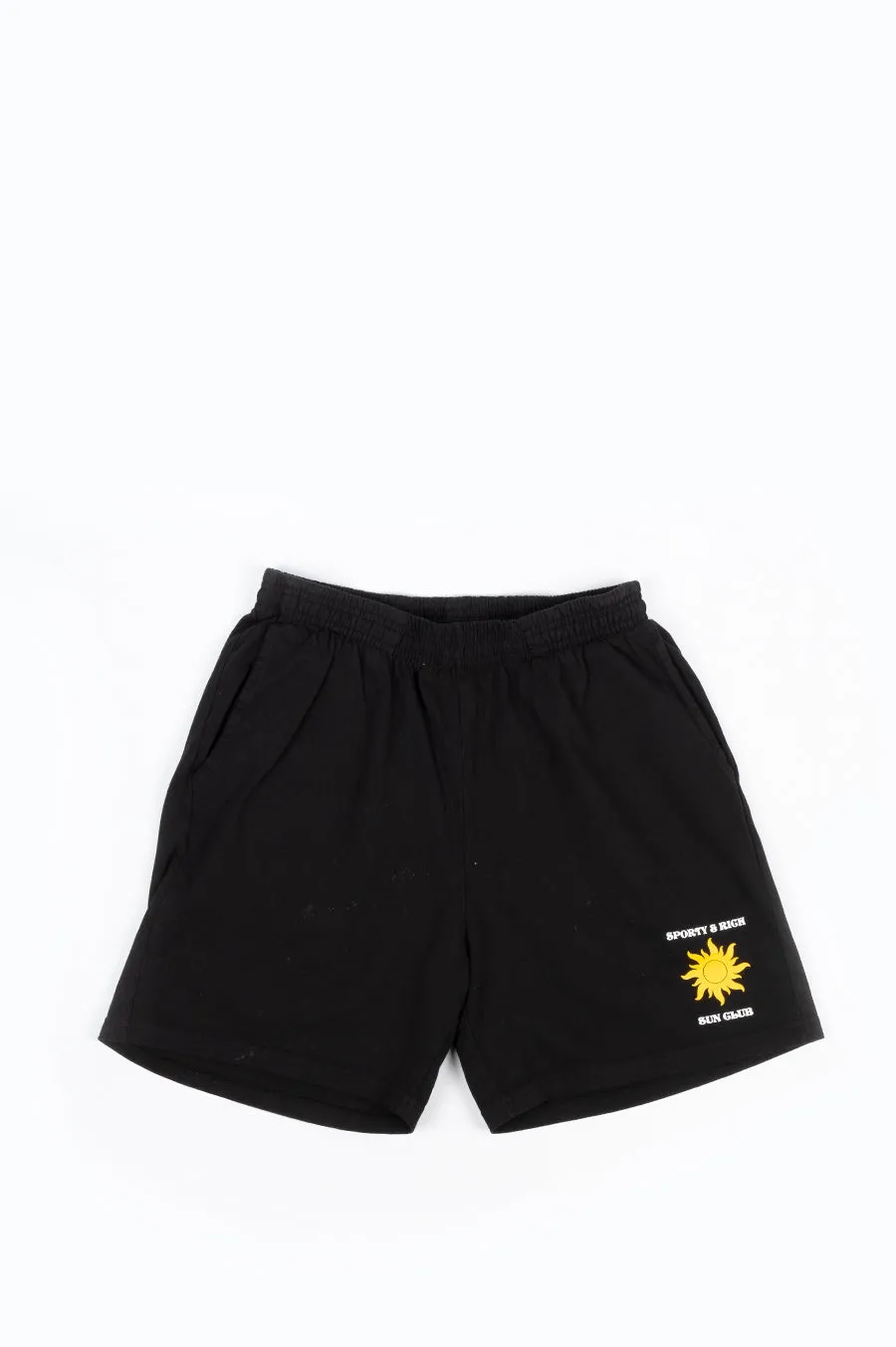 SPORTY AND RICH SUN CLUB SHORTS BLACK