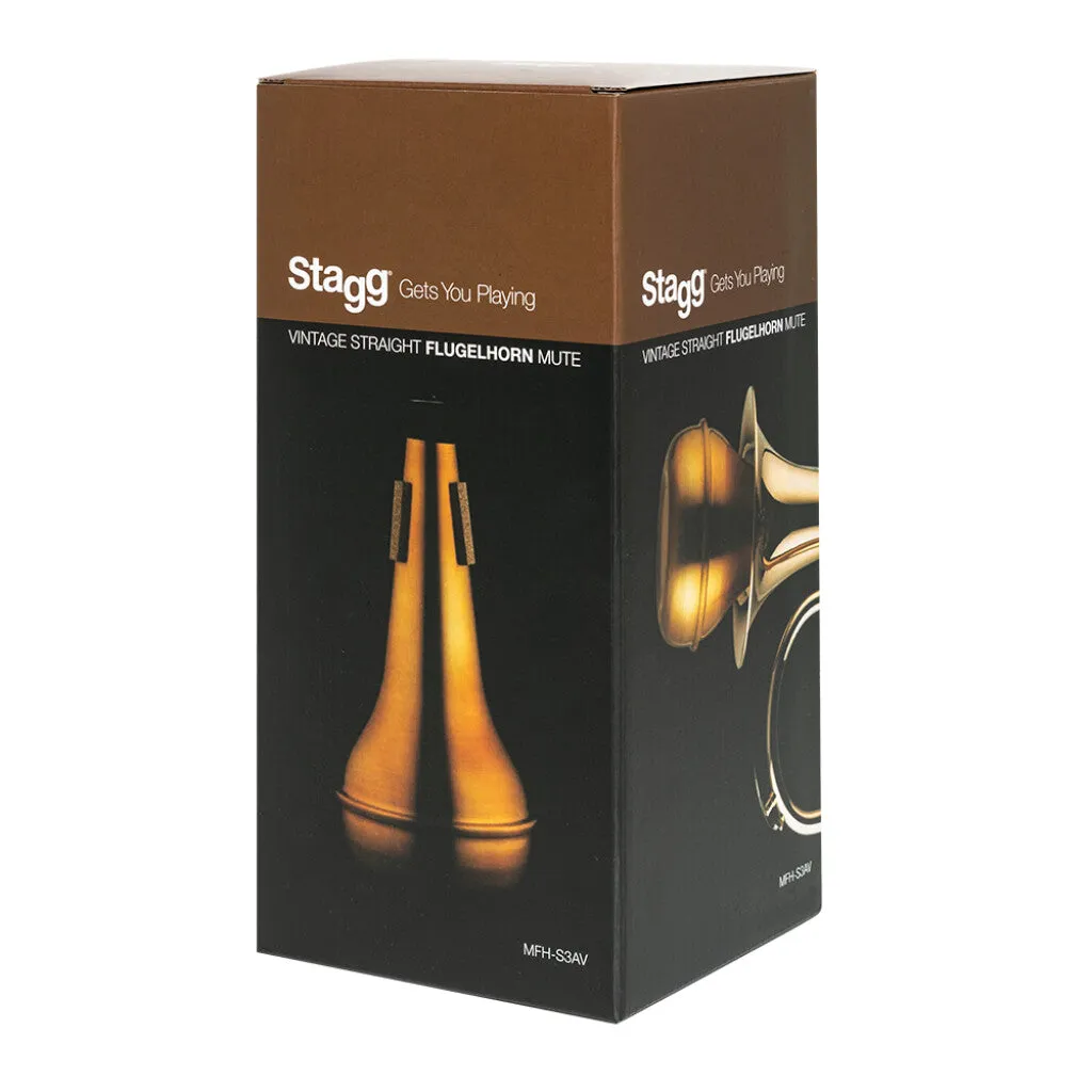 Stagg (MFH-S3AV) Flugel Horn Straight Mute - Vintage Patina Finish