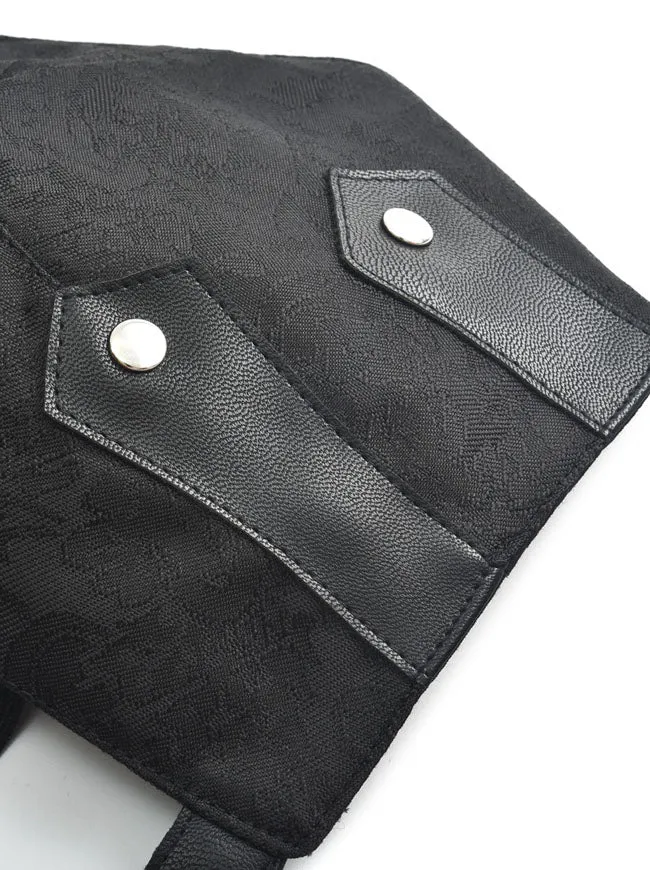 Steampunk Halter Sleeveless Backless Leather Tank Top