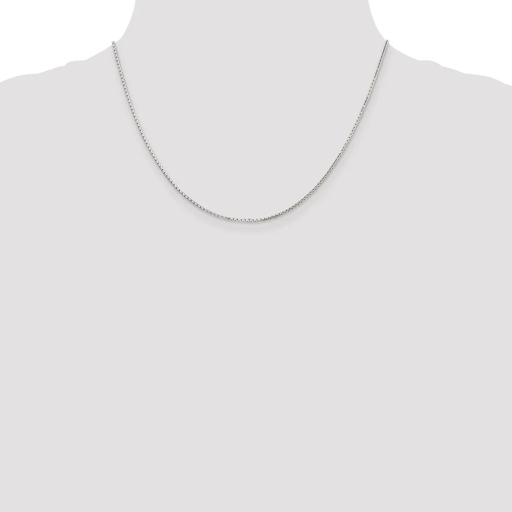 Sterling Silver 1.2mm 8 Sided Diamond-cut Mirror Box Chain