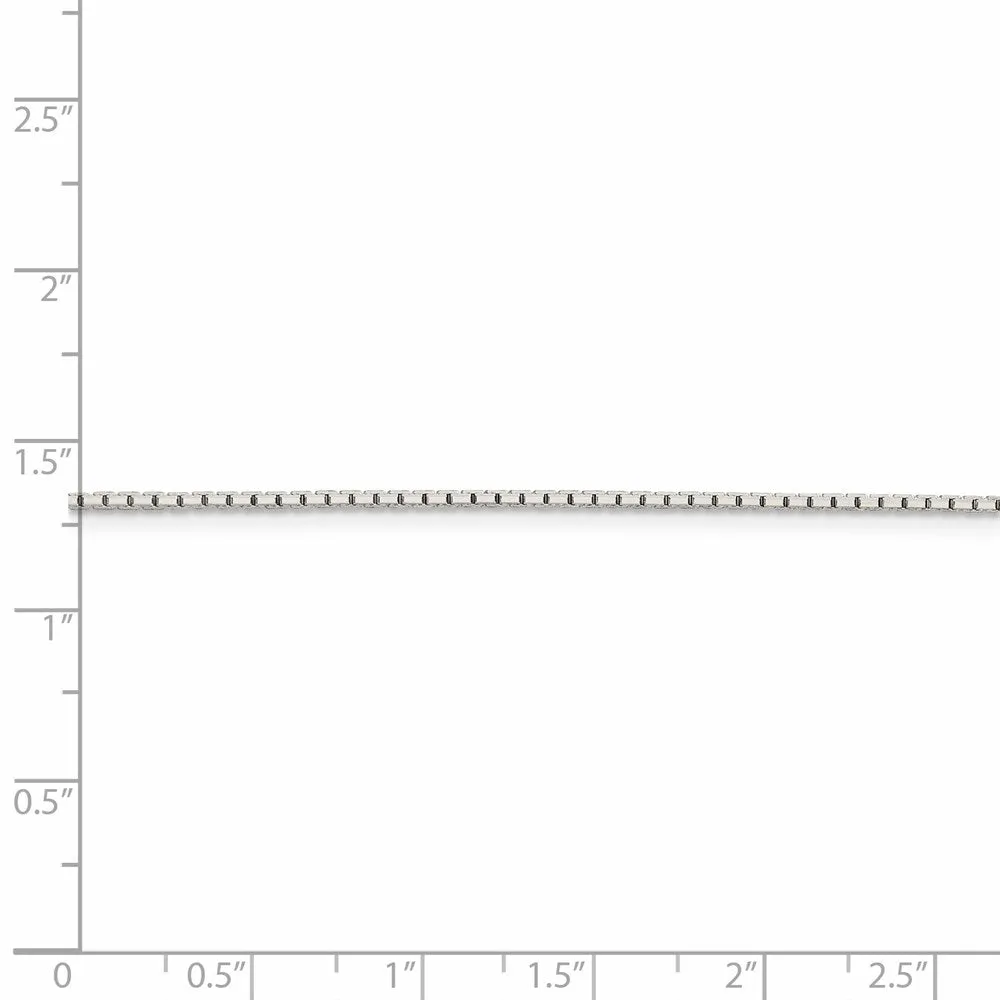 Sterling Silver 1.2mm 8 Sided Diamond-cut Mirror Box Chain
