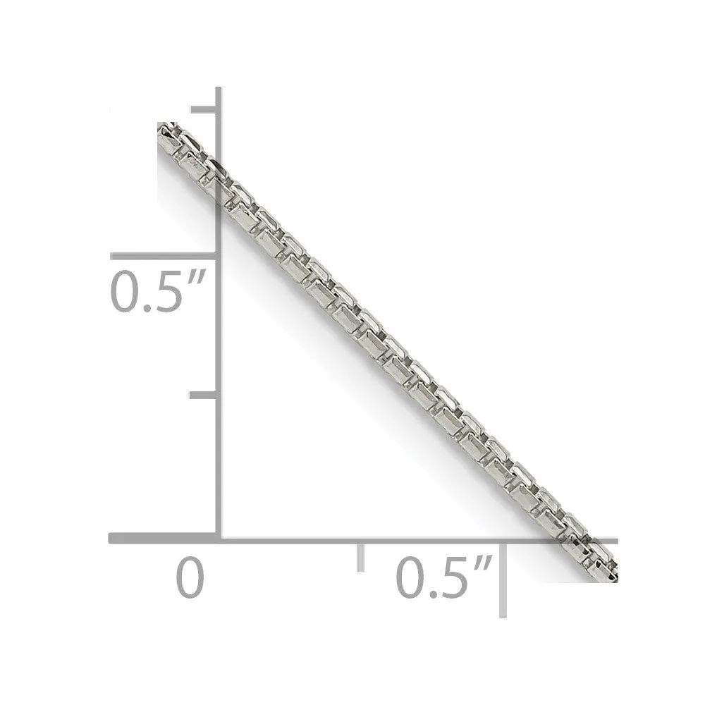 Sterling Silver 1.3mm Diamond-cut Round Box Chain