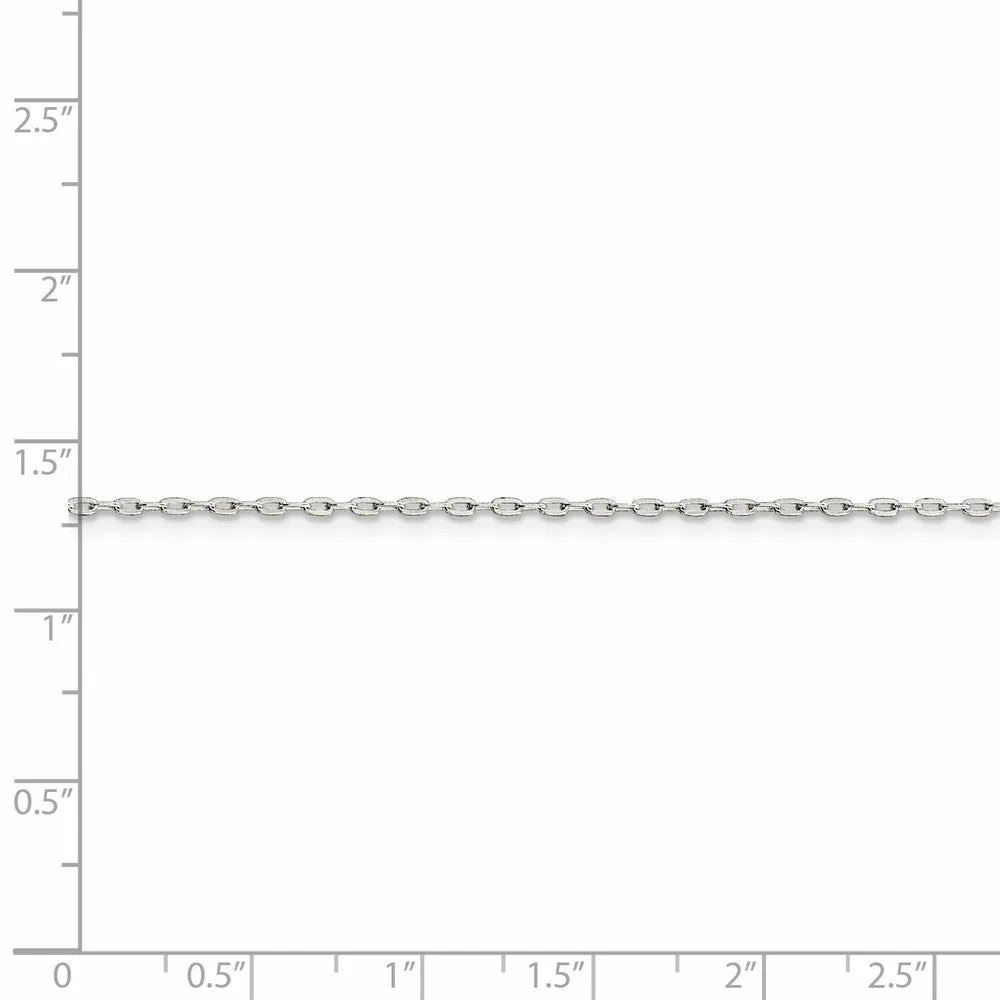 Sterling Silver 1.4mm Flat Oval Cable Chain