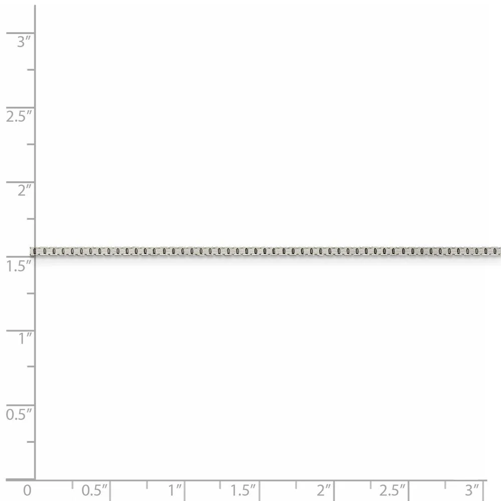 Sterling Silver 1.5mm 8 Sided Diamond-cut Box Chain