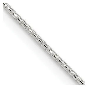 Sterling Silver 1.5mm Diamond-cut Round Box Chain