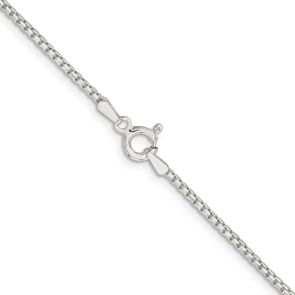 Sterling Silver 1.5mm Diamond-cut Round Box Chain