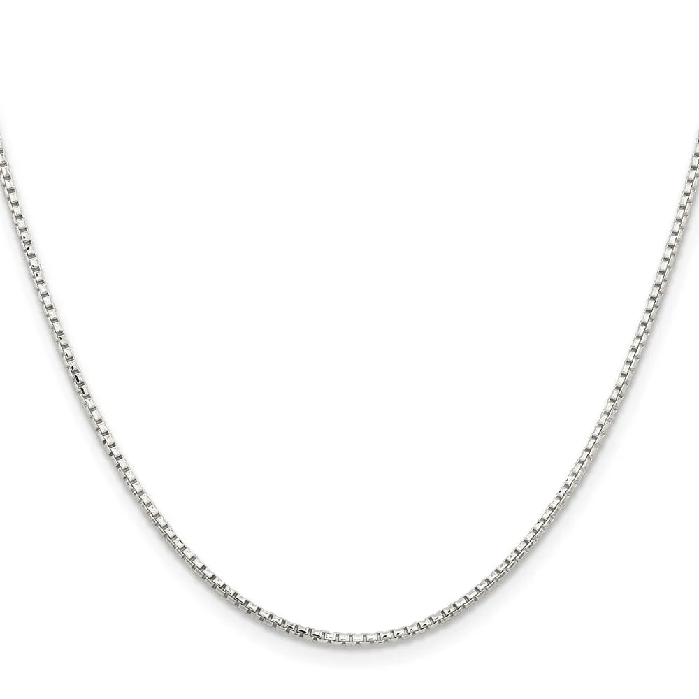 Sterling Silver 1.5mm Diamond-cut Round Box Chain