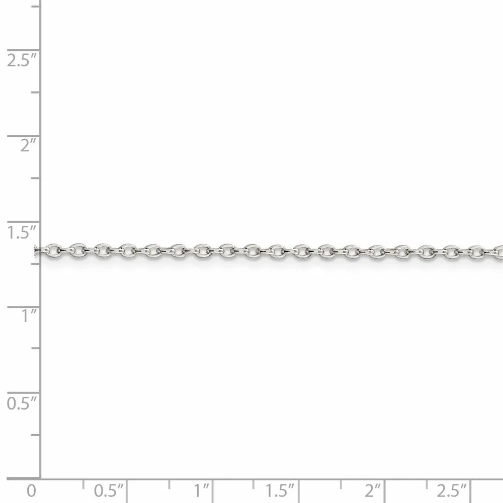 Sterling Silver 1.6mm Oval Fancy Rolo Chain