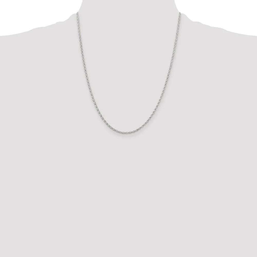 Sterling Silver 1.6mm Oval Fancy Rolo Chain