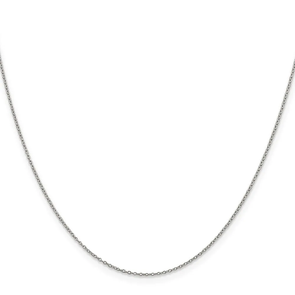 Sterling Silver 1mm Rhodium-plated Cable Chain
