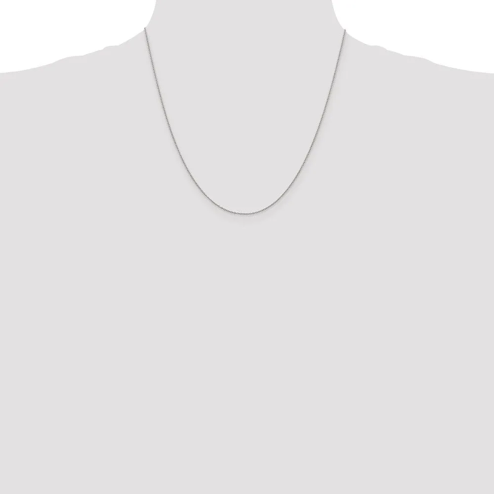 Sterling Silver 1mm Rhodium-plated Cable Chain