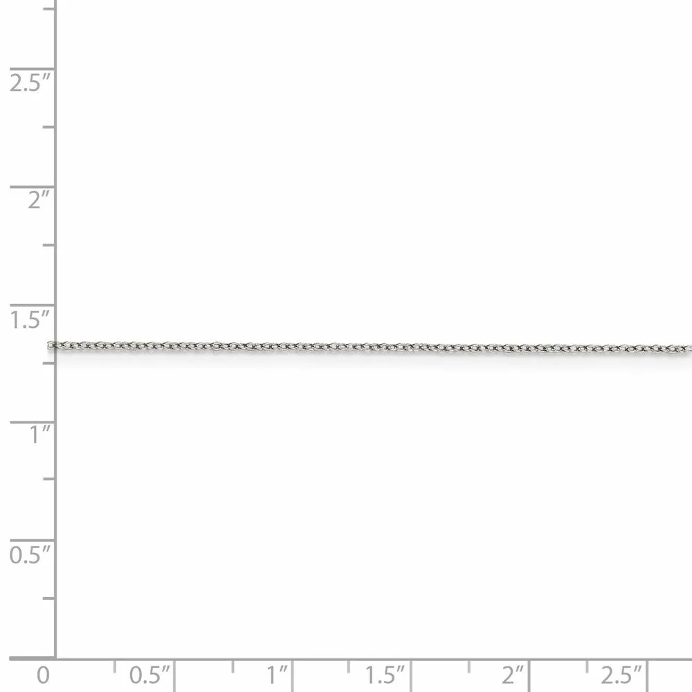 Sterling Silver 1mm Rhodium-plated Cable Chain