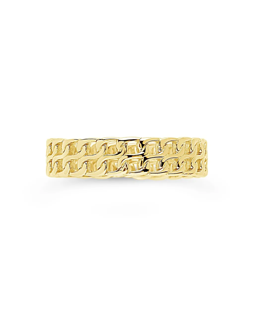 Sterling Silver 2 Row Chain Ring