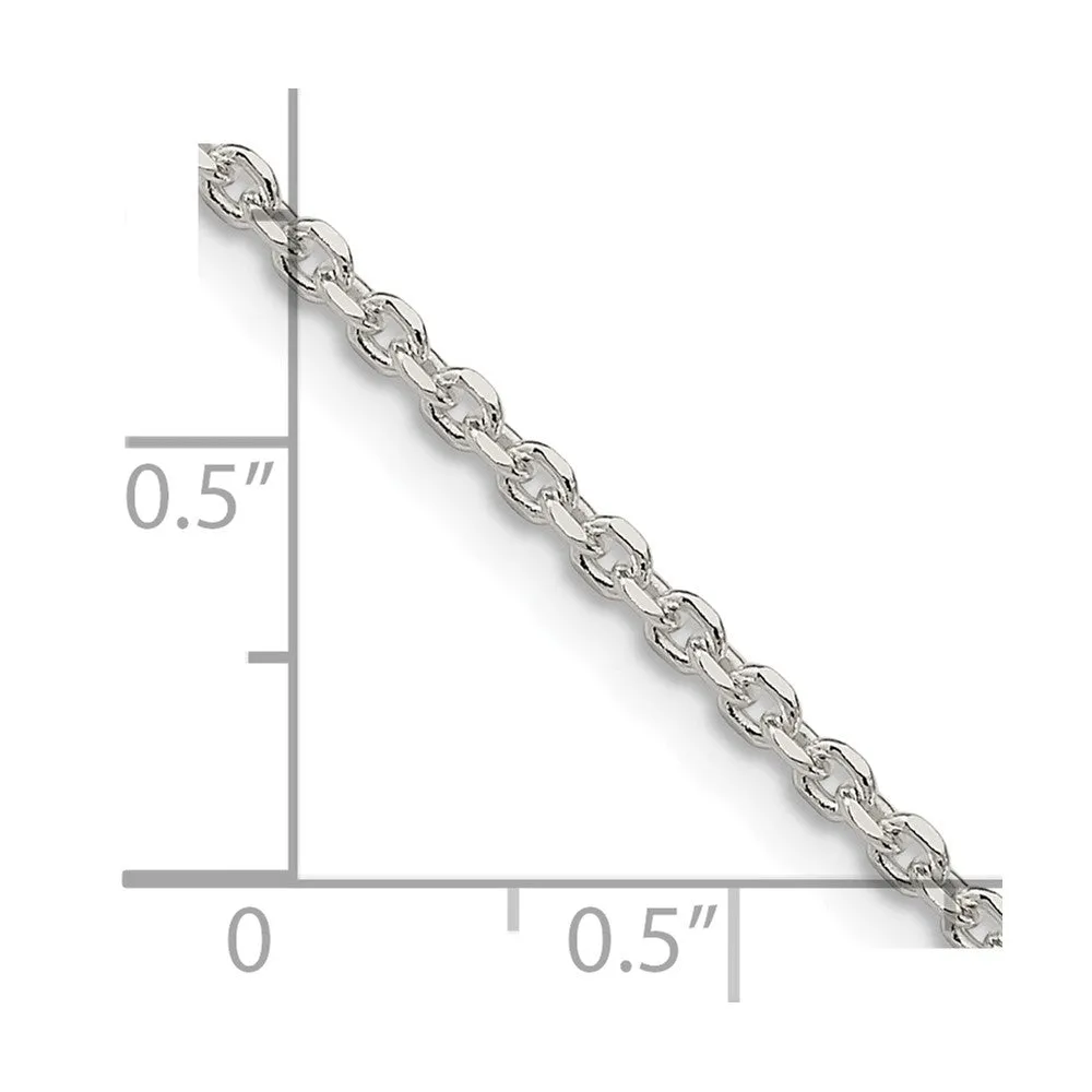 Sterling Silver 2.1mm Diamond-cut Forzantina Cable Chain