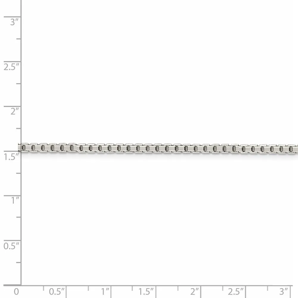 Sterling Silver 2.5mm 8 Sided Diamond-cut Box Chain
