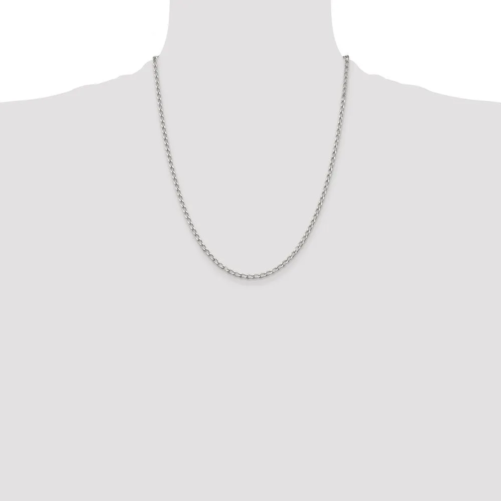 Sterling Silver 2.8mm Open Elongated Link Chain