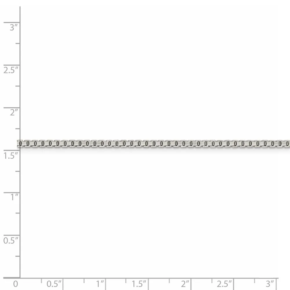 Sterling Silver 2mm 8 Sided Diamond-cut Box Chain