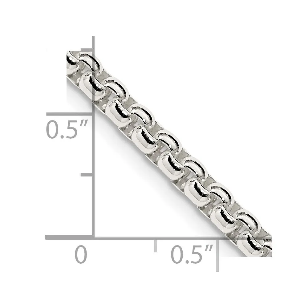 Sterling Silver 3.6mm Round Box Chain