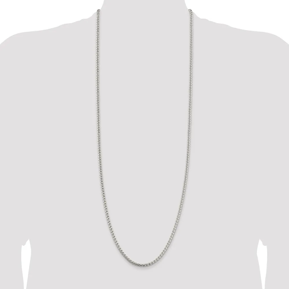Sterling Silver 3.6mm Round Box Chain
