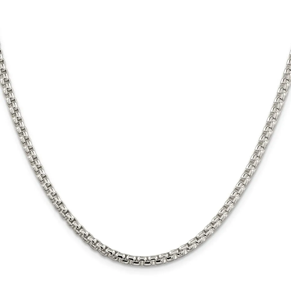 Sterling Silver 3.6mm Round Box Chain