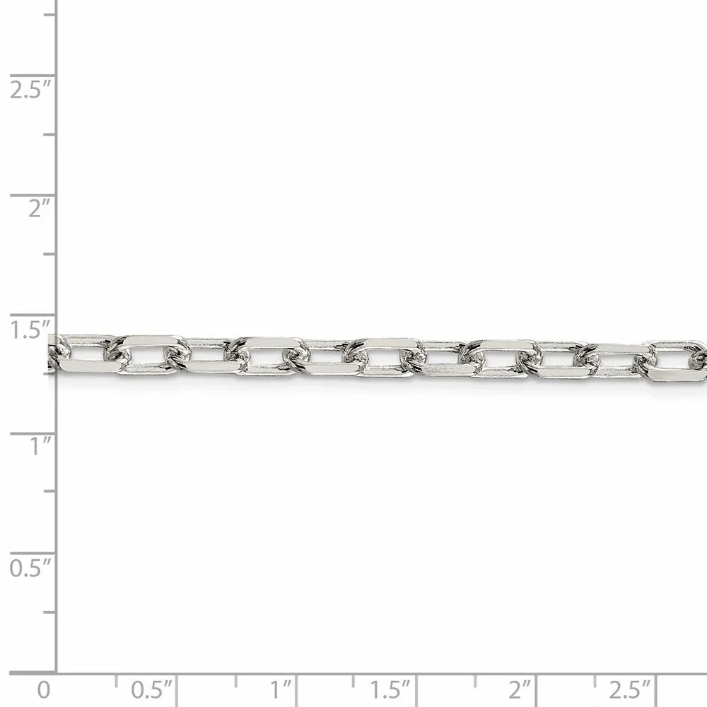 Sterling Silver 5.5mm Diamond-cut Long Link Cable Chain