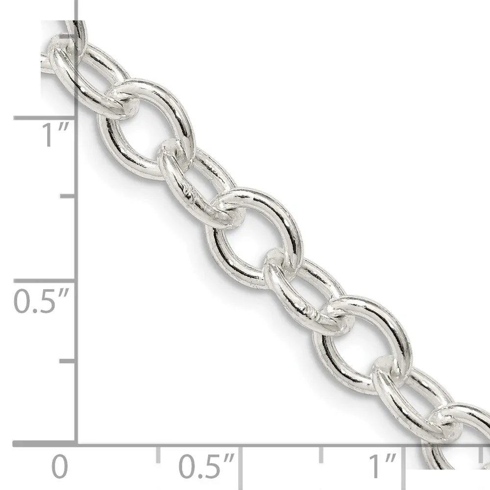Sterling Silver 6.8mm Oval Cable Chain