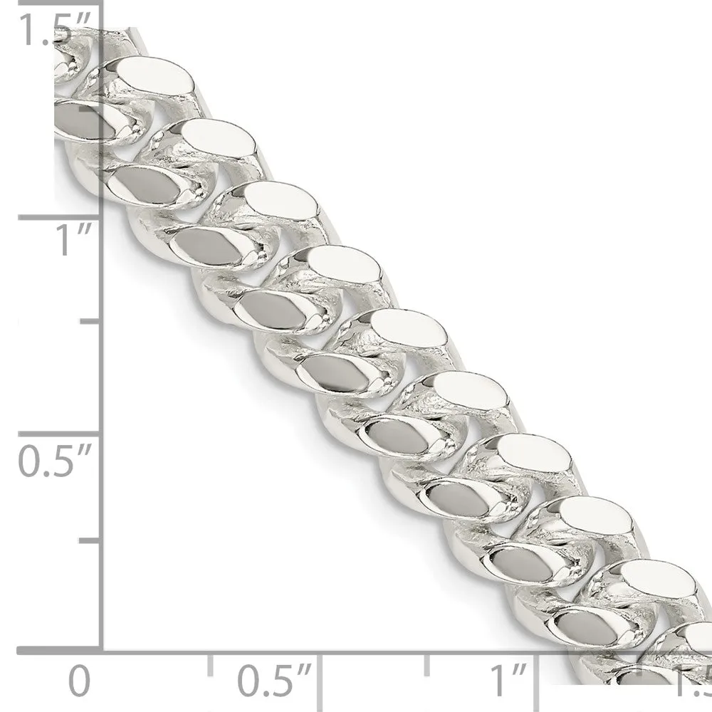 Sterling Silver 9mm Polished Domed Curb Chain