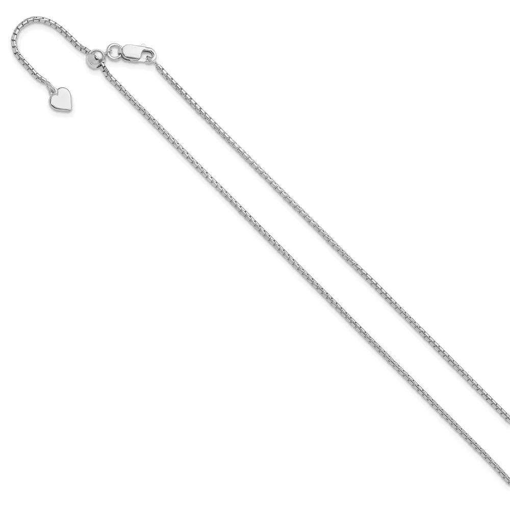 Sterling Silver Adjustable 1.5mm Round Box Chain