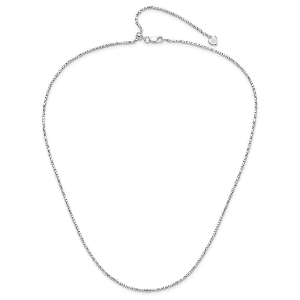 Sterling Silver Adjustable 1.5mm Round Box Chain